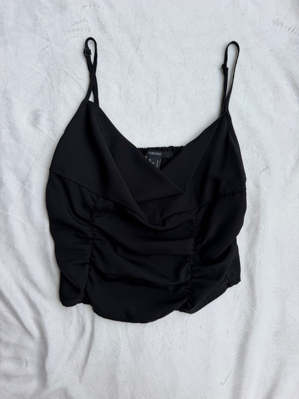Forever 21 Satin Ruched Crop Tank Top